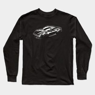 911 Turbo S White on Black Long Sleeve T-Shirt